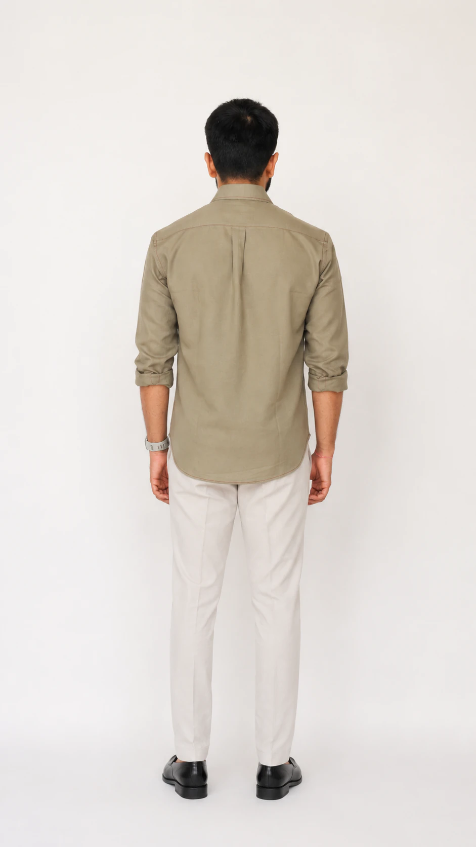 Contrast Stitch Green — back model