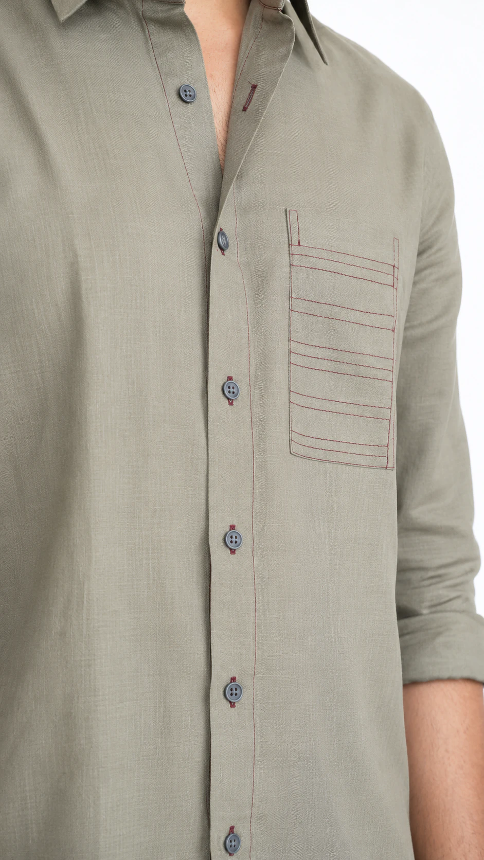 Contrast Stitch Green — model